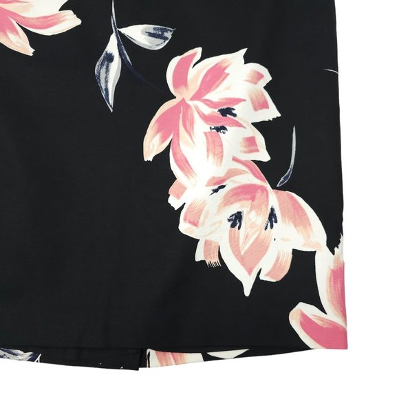 Ann Taylor Factory Floral Pencil Skirt Womens Sz 10 Black Pink Back Zip Slit NEW - Picture 12 of 16